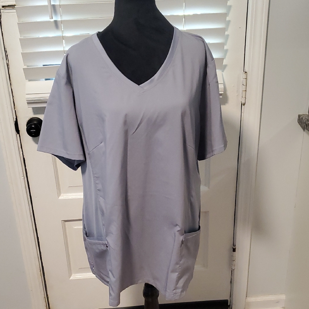 Healing Hands Women's Scrub Top in Light Gray